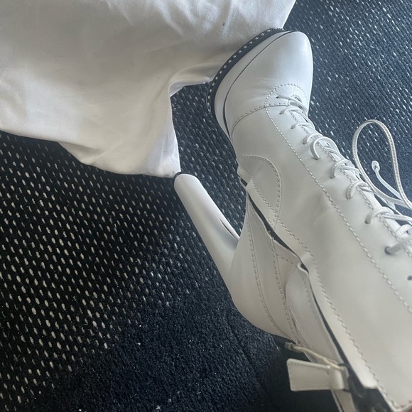 White Casadei Boots bootie Lace up with inner zipper 39 - Picture 2 of 6
